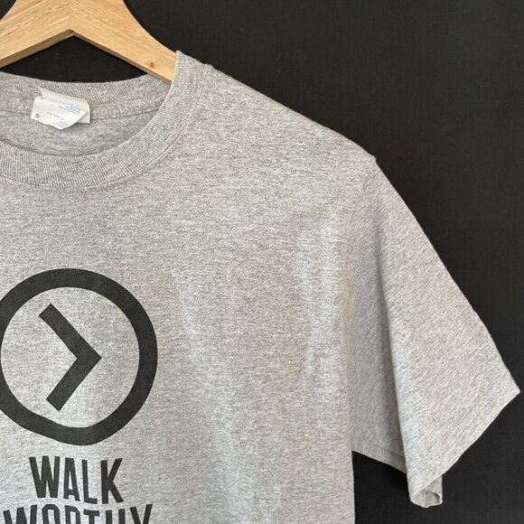 Moody Bible Institute Walk Worthy t-shirt short sleeved gray cotton size S - Picture 3 of 9